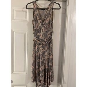 BCBG Max Azria Ruched Bodycon Dress Paisley Print XS - Y2K Style